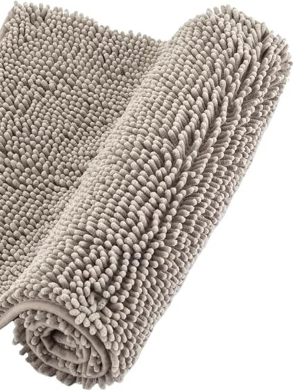 Chenille Bathroom Rugs Non Slip Bath Bathroom Accessories (Light Grey, 20"x 32")